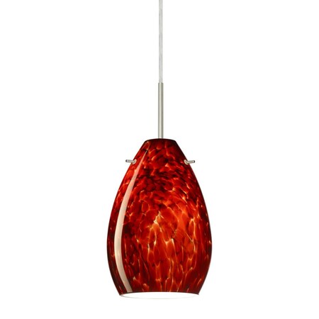 Besa Lighting Besa Pera 6 Pendant Satin Nickel Garnet 1x50W Candelabra 1BT-171341-SN